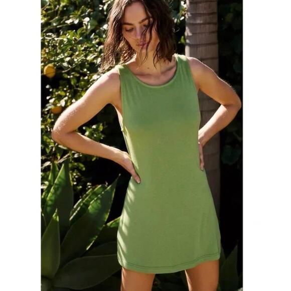 FREE PEOPLE BEACH GREEN COTTON / Linen Blend DRESS XL - Picture 1 of 8